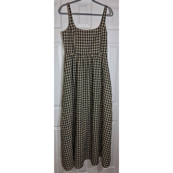 Princess Polly Dresses & Skirts - Princess polly womens size 8 long maxi dress gingham plaid brown square neck